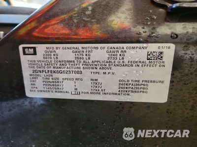 Zdjęcie 13 z 13 samochodu: 2016 CHEVROLET EQUINOX LT VIN:2GNFLFEK6G6237003 - miniatura