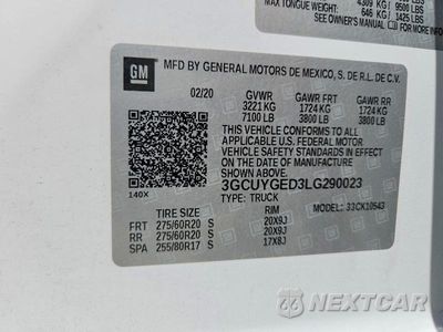 Zdjęcie 12 z 12 samochodu: 2020 CHEVROLET SILVERADO K1500 LTZ VIN:3GCUYGED3LG290023 - miniatura