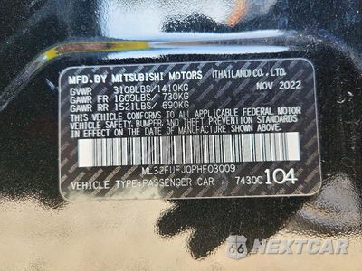 Zdjęcie 12 z 12 samochodu: 2023 MITSUBISHI MIRAGE G4 ES VIN:ML32FUFJ0PHF03009 - miniatura