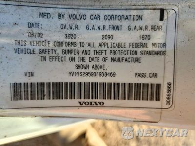 Zdjęcie 12 z 12 samochodu: 2003 VOLVO S40 1.9T VIN:YV1VS29593F938469 - miniatura