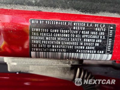 Zdjęcie 12 z 12 samochodu: 2013 VOLKSWAGEN BEETLE TURBO VIN:3VWV67AT1DM613573 - miniatura