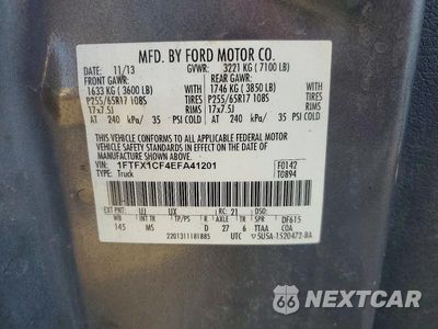 Zdjęcie 12 z 12 samochodu: 2014 FORD F150 SUPER CAB VIN:1FTFX1CF4EFA41201 - miniatura