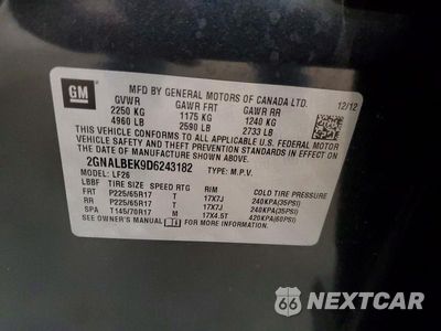 Zdjęcie 13 z 13 samochodu: 2013 CHEVROLET EQUINOX LS VIN:2GNALBEK9D6243182 - miniatura