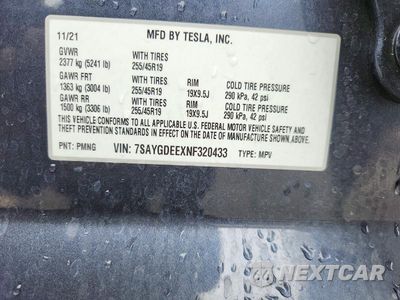Zdjęcie 13 z 13 samochodu: 2022 TESLA MODEL Y VIN:7SAYGDEEXNF320433 - miniatura