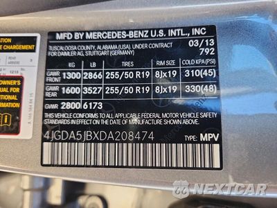 Zdjęcie 14 z 14 samochodu: 2013 MERCEDES-BENZ ML 350 VIN:4JGDA5JBXDA208474 - miniatura
