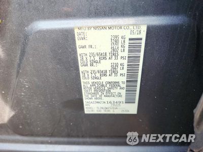 Zdjęcie 13 z 13 samochodu: 2018 NISSAN MURANO SV VIN:5N1AZ2MH2JN163495 - miniatura