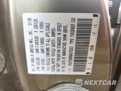 Zdjęcie 12 z 12 samochodu: 2008 HONDA ACCORD EXL VIN:1HGCP26898A070203 - miniatura