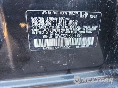 Zdjęcie 13 z 13 samochodu: 2015 SUBARU IMPREZA PREMIUM VIN:JF1GPAC6XF8207303 - miniatura