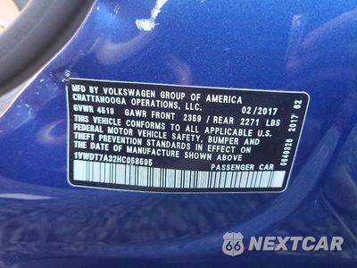 Zdjęcie 12 z 12 samochodu: 2017 VOLKSWAGEN PASSAT R-LINE VIN:1VWDT7A32HC058595 - miniatura