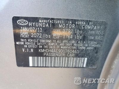 Zdjęcie 12 z 12 samochodu: 2013 HYUNDAI ELANTRA GLS VIN:KMHDH4AE9DU760465 - miniatura