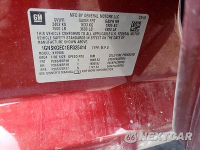 Zdjęcie 12 z 12 samochodu: 2016 CHEVROLET SUBURBAN K1500 LS VIN:1GNSKGEC1GR325414 - miniatura