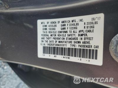 Zdjęcie 12 z 12 samochodu: 2017 HONDA ACCORD LX VIN:1HGCR2F3XHA300670 - miniatura