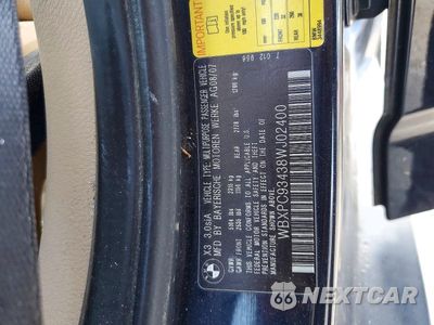 Zdjęcie 12 z 12 samochodu: 2008 BMW X3 3.0SI VIN:WBXPC93438WJ02400 - miniatura
