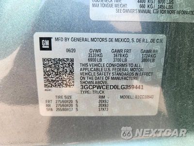 Zdjęcie 12 z 12 samochodu: 2020 CHEVROLET SILVERADO C1500 LT VIN:3GCPWCED0LG359441 - miniatura