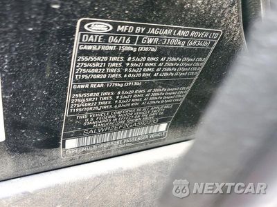 Zdjęcie 12 z 12 samochodu: 2016 LAND ROVER RANGE ROVER SPORT SC VIN:SALWR2EF2GA592233 - miniatura