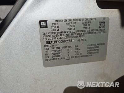 Zdjęcie 13 z 13 samochodu: 2012 GMC TERRAIN SLE VIN:2GKALMEK2C6142668 - miniatura