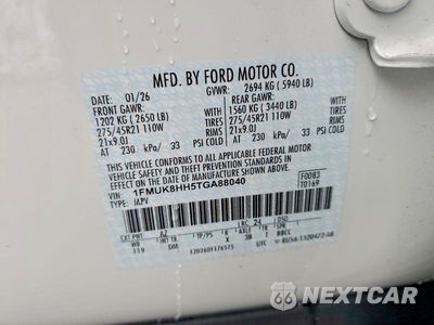 Zdjęcie 14 z 14 samochodu: 2026 FORD EXPLORER PLATINUM VIN:1FMUK8HH5TGA88040 - miniatura