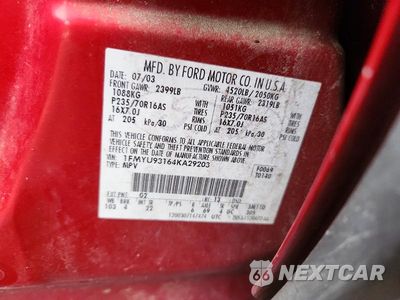 Zdjęcie 12 z 12 samochodu: 2004 FORD ESCAPE XLT VIN:1FMYU93164KA29203 - miniatura