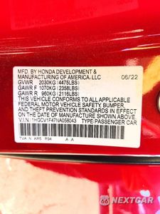 Zdjęcie 12 z 12 samochodu: 2022 HONDA ACCORD SPORT SE VIN:1HGCV1F47NA058043 - miniatura