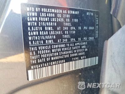 Zdjęcie 12 z 12 samochodu: 2016 VOLKSWAGEN TIGUAN S VIN:WVGAV7AX1GW523606 - miniatura