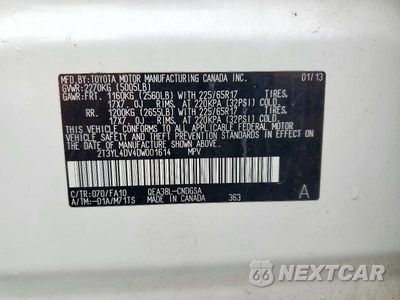 Zdjęcie 13 z 13 samochodu: 2013 TOYOTA RAV4 EV BASE VIN:2T3YL4DV4DW001614 - miniatura