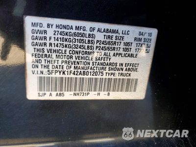 Zdjęcie 12 z 12 samochodu: 2010 HONDA RIDGELINE RTS VIN:5FPYK1F42AB012075 - miniatura