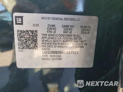 Zdjęcie 12 z 12 samochodu: 2019 CHEVROLET IMPALA PREMIER VIN:1G1105S35KU117313 - miniatura