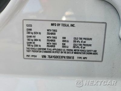 Zdjęcie 13 z 13 samochodu: 2023 TESLA MODEL Y VIN:7SAYGDEEXPA199418 - miniatura