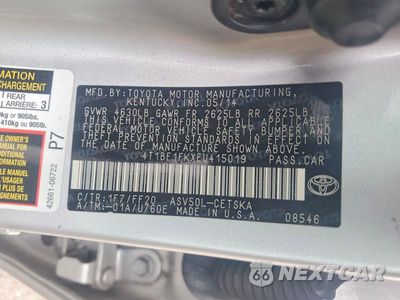 Zdjęcie 12 z 12 samochodu: 2014 TOYOTA CAMRY SE VIN:4T1BF1FKXEU415019 - miniatura