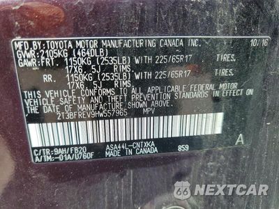 Zdjęcie 13 z 13 samochodu: 2017 TOYOTA RAV4 LE VIN:2T3BFREV9HW557965 - miniatura