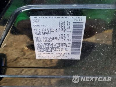 Zdjęcie 13 z 13 samochodu: 2014 NISSAN PATHFINDER S VIN:5N1AR2MN5EC641366 - miniatura