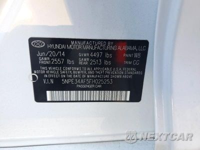 Zdjęcie 12 z 12 samochodu: 2015 HYUNDAI SONATA LIMITED VIN:5NPE34AF5FH025253 - miniatura