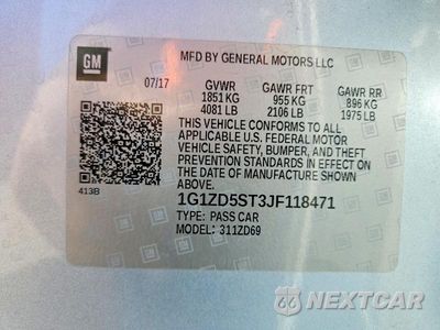 Zdjęcie 13 z 13 samochodu: 2018 CHEVROLET MALIBU LT VIN:1G1ZD5ST3JF118471 - miniatura