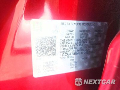 Zdjęcie 12 z 12 samochodu: 2018 CHEVROLET COLORADO Z71 VIN:1GCGTDEN6J1245267 - miniatura
