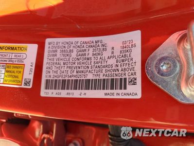 Zdjęcie 12 z 12 samochodu: 2023 HONDA CIVIC SPORT VIN:2HGFE2F54PH525757 - miniatura