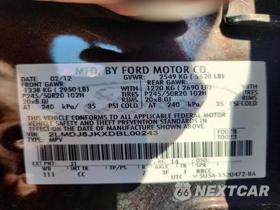 Zdjęcie 13 z 13 samochodu: 2013 LINCOLN MKX VIN:2LMDJ8JKXDBL00243 - miniatura