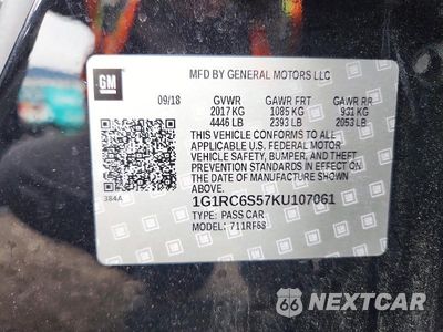 Zdjęcie 12 z 12 samochodu: 2019 CHEVROLET VOLT LT VIN:1G1RC6S57KU107061 - miniatura