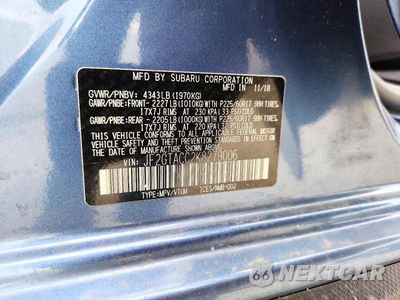 Zdjęcie 13 z 13 samochodu: 2019 SUBARU CROSSTREK PREMIUM VIN:JF2GTACC2K8279006 - miniatura