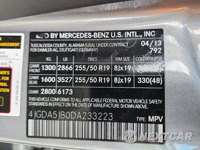 Zdjęcie 13 z 13 samochodu: 2013 MERCEDES-BENZ ML 350 VIN:4JGDA5JB0DA233223 - miniatura