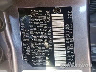 Zdjęcie 12 z 12 samochodu: 2019 TOYOTA CAMRY LE VIN:4T1B11HK4KU803970 - miniatura