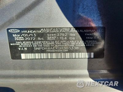 Zdjęcie 12 z 12 samochodu: 2013 HYUNDAI ELANTRA LIMITED VIN:5NPDH4AEXDH303338 - miniatura