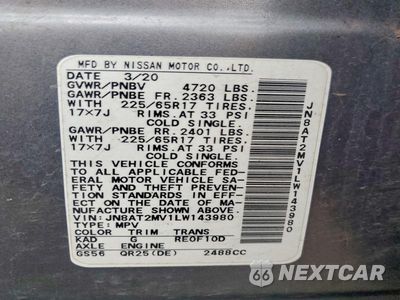 Zdjęcie 13 z 13 samochodu: 2020 NISSAN ROGUE SV VIN:JN8AT2MV1LW143980 - miniatura