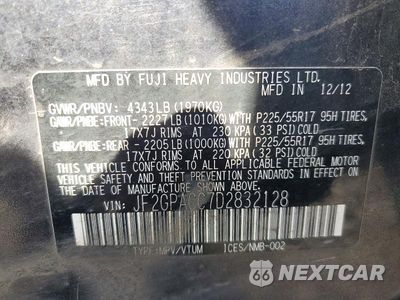 Zdjęcie 13 z 13 samochodu: 2013 SUBARU XV CROSSTREK 2.0 PREMIUM VIN:JF2GPACC7D2832128 - miniatura