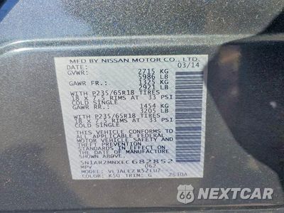 Zdjęcie 13 z 13 samochodu: 2014 NISSAN PATHFINDER SV VIN:5N1AR2MNXEC682852 - miniatura