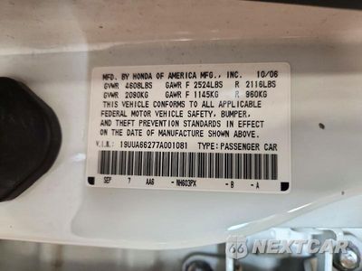 Zdjęcie 12 z 12 samochodu: 2007 ACURA TL VIN:19UUA66277A001081 - miniatura