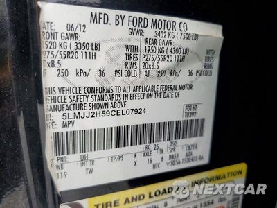 Zdjęcie 13 z 13 samochodu: 2012 LINCOLN NAVIGATOR VIN:5LMJJ2H59CEL07924 - miniatura