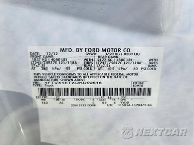 Zdjęcie 12 z 12 samochodu: 2013 FORD F150 SUPER CAB VIN:1FTVX1ETXDKD92618 - miniatura
