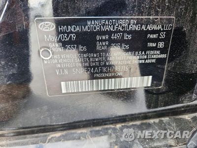 Zdjęcie 12 z 12 samochodu: 2019 HYUNDAI SONATA SE VIN:5NPE24AF1KH793213 - miniatura