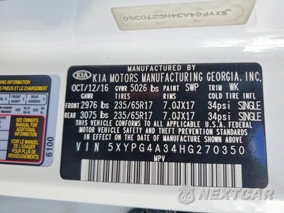 Zdjęcie 13 z 13 samochodu: 2017 KIA CADENZA VIN:5XYPG4A34HG270350 - miniatura