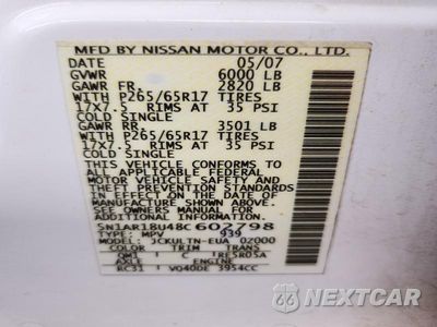 Zdjęcie 13 z 13 samochodu: 2008 NISSAN PATHFINDER S VIN:5N1AR18U48C602798 - miniatura